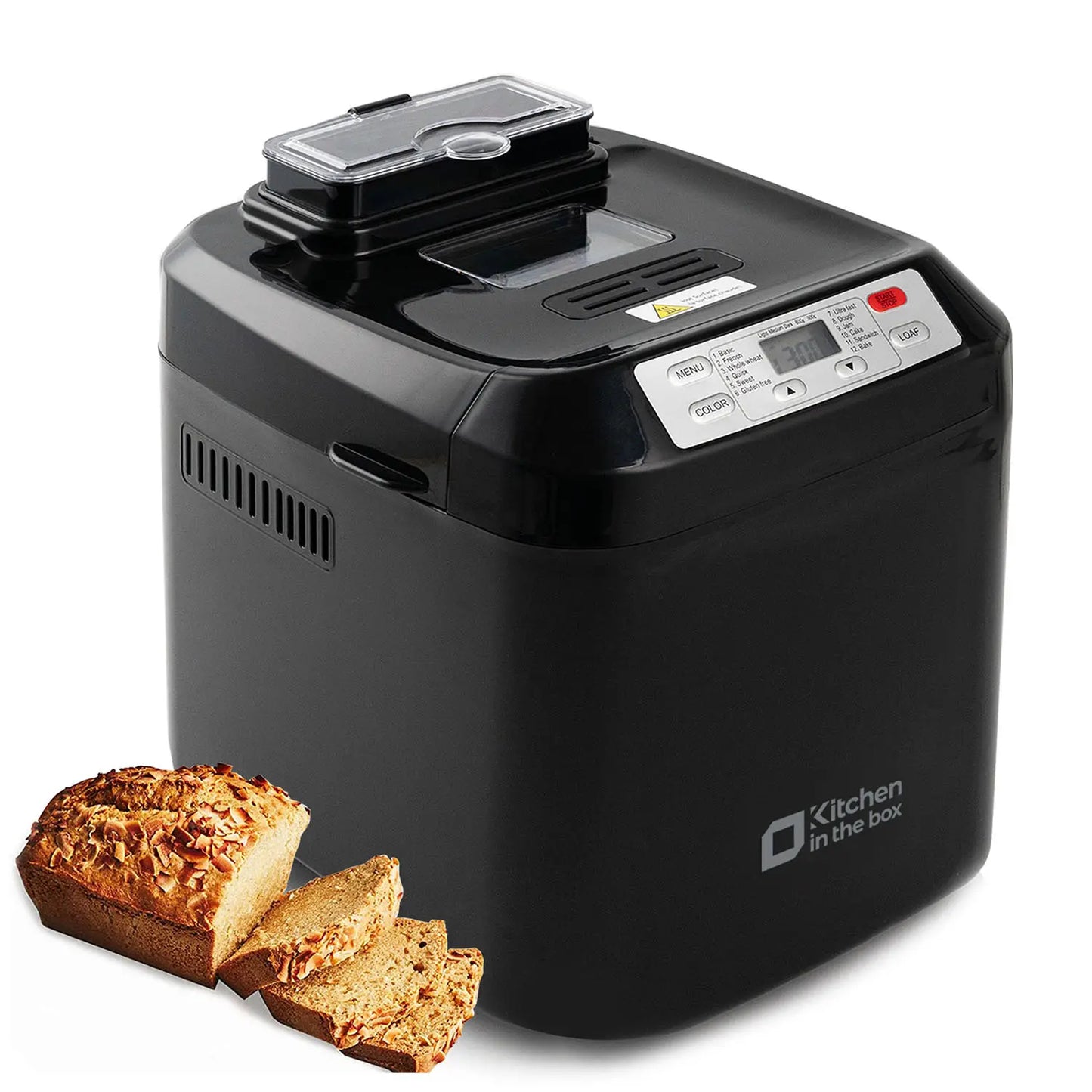 Automatic Bread Maker 2LB 12 in 1 Bread Machine with Fruit Nut Dispenser Timer Keep Warm Gluten Free