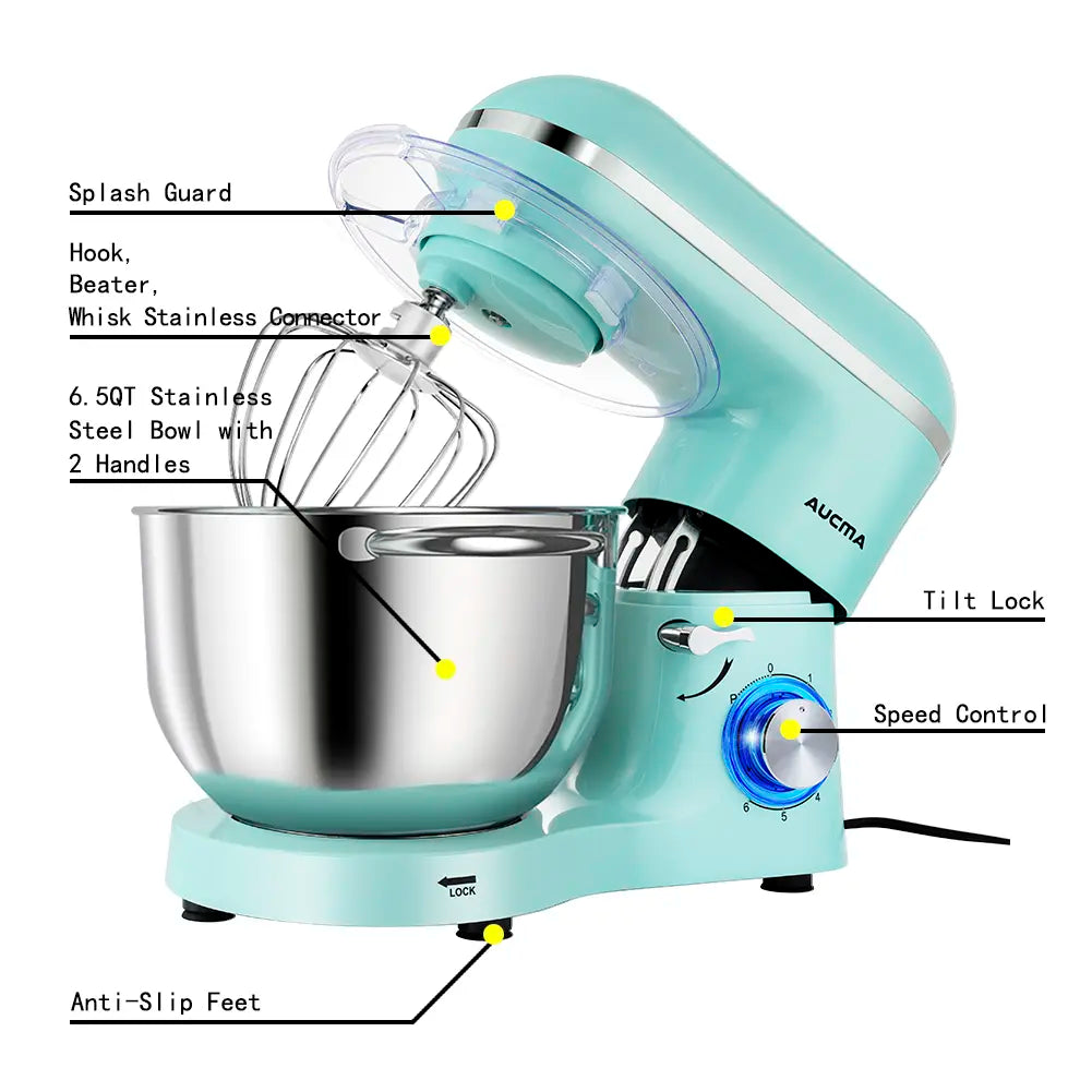 6.5QT / 8.5QT Stand Mixer, 6-Speed Tilt-Head Electric Mixer with Stainless Steel Bowl, Dough Hook, Whisk & Beater for Baking & Mixing
