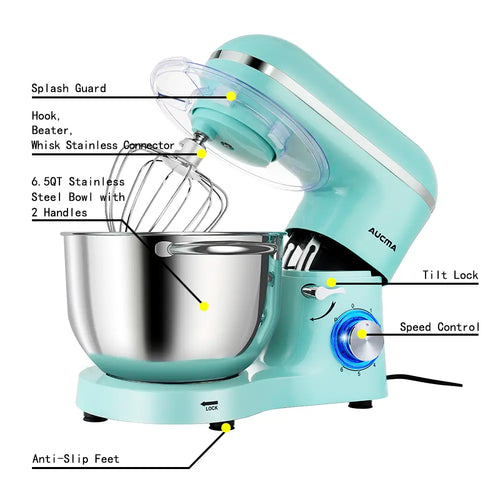 6.5QT / 8.5QT Stand Mixer, 6-Speed Tilt-Head Electric Mixer with Stainless Steel Bowl, Dough Hook, Whisk & Beater for Baking & Mixing