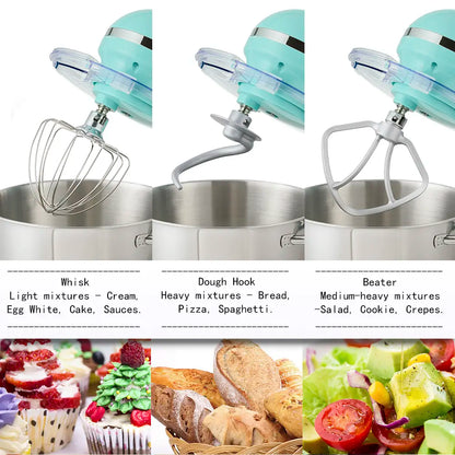 6.5QT / 8.5QT Stand Mixer, 6-Speed Tilt-Head Electric Mixer with Stainless Steel Bowl, Dough Hook, Whisk & Beater for Baking & Mixing