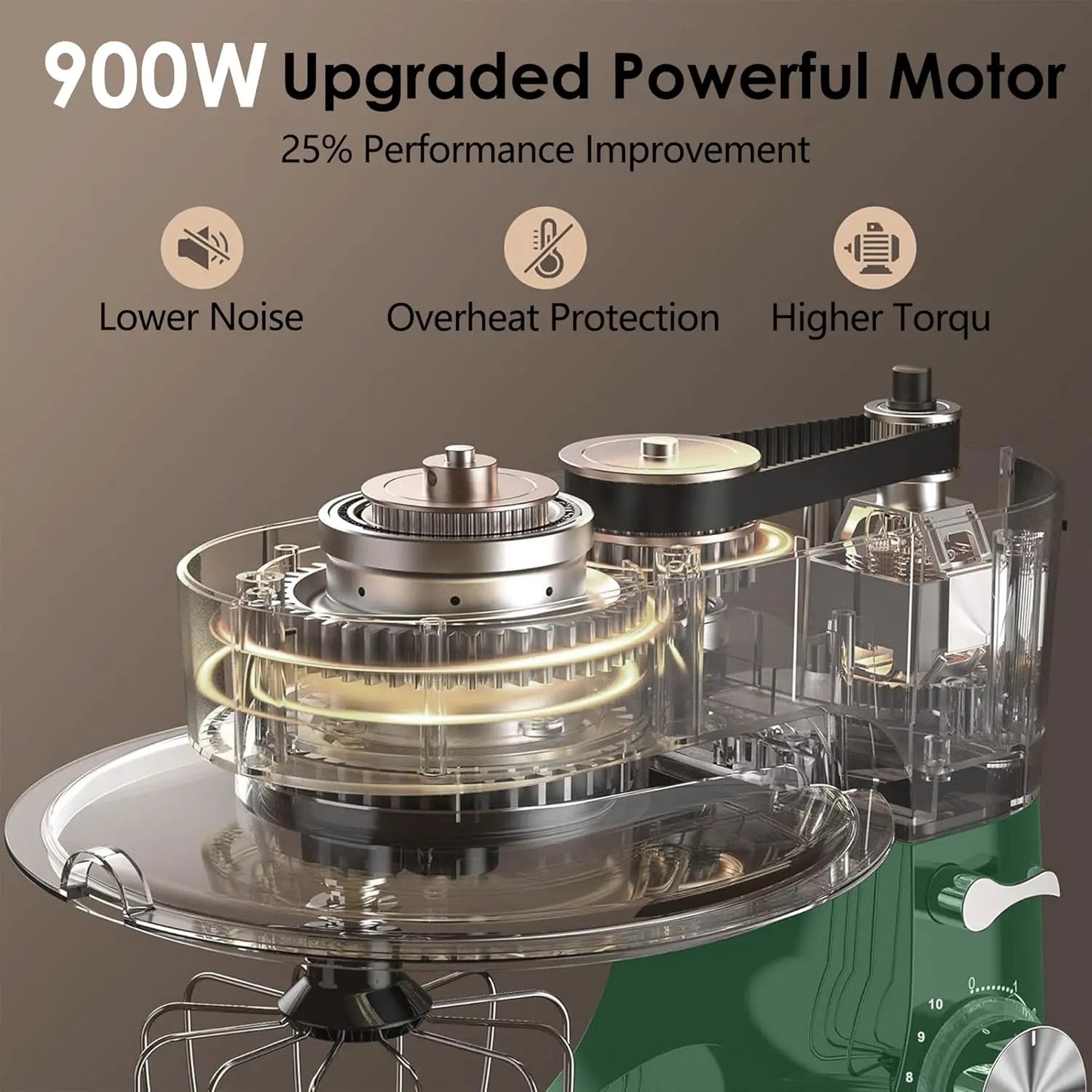 8.5QT Stand Mixer 900W 10 Speed Electric Mixer with Large Capacity for Baking Dough Cookies and Everyday Cooking