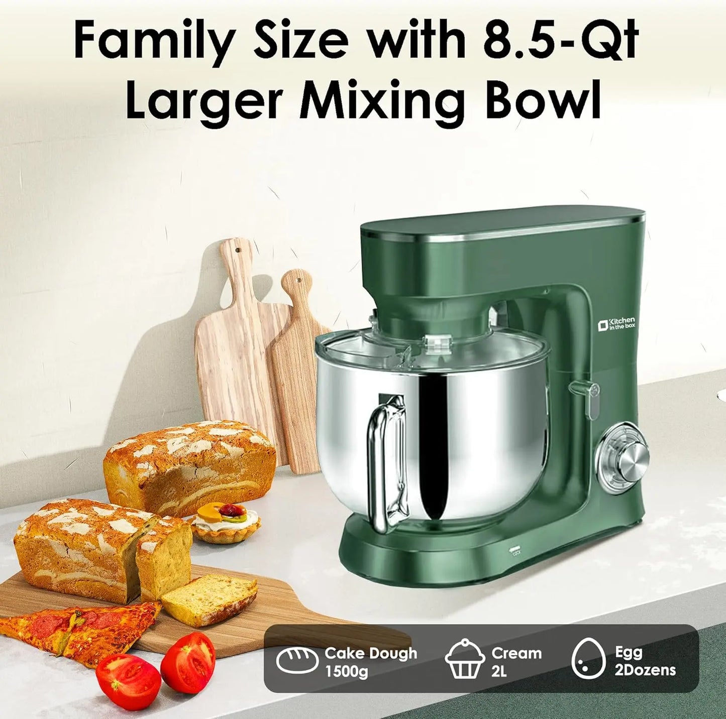 8.5QT Stand Mixer 900W 10 Speed Electric Mixer with Large Capacity for Baking Dough Cookies and Everyday Cooking