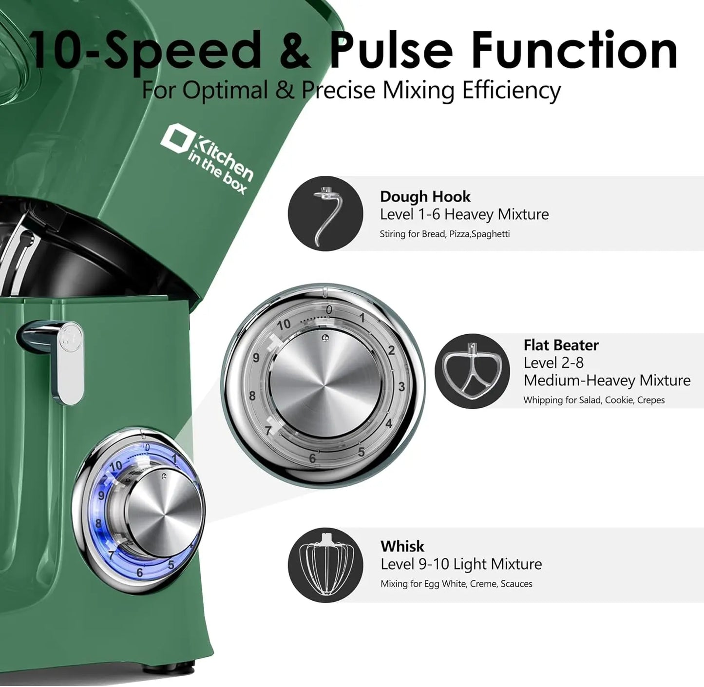 8.5QT Stand Mixer 900W 10 Speed Electric Mixer with Large Capacity for Baking Dough Cookies and Everyday Cooking