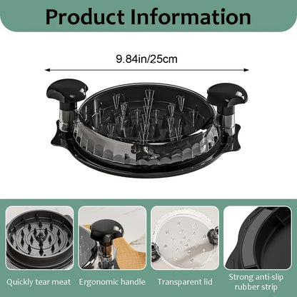 Large Chicken Shredder Tool with Visible Lid Ergonomic Handle BPA Free Dishwasher Safe for Meat Vegetables and Kitchen Use