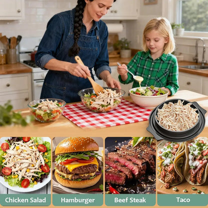 Large Chicken Shredder Tool with Visible Lid Ergonomic Handle BPA Free Dishwasher Safe for Meat Vegetables and Kitchen Use